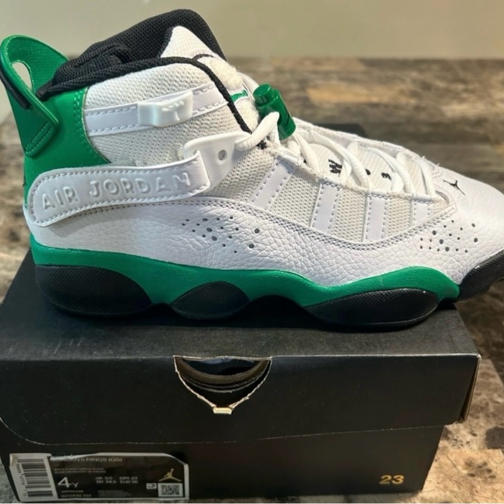 Jordan Sneakers White and Green High-Top Athletic Shoes